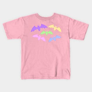 Kawaii Pastel Halloween Bat Design Kids T-Shirt